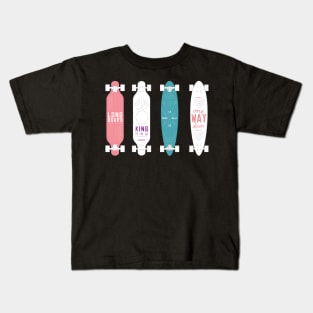 Longboard collection hand drawn / Longboard /Longboarder Gift Idea / Longboarding Present Longboard Kids T-Shirt